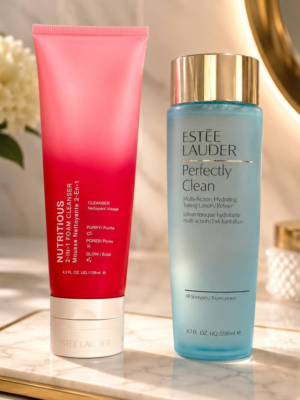 Estée Lauder Cleanser and Perfectly Clean Hydrating Toning Lotion